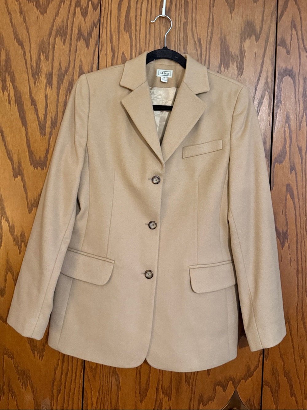 L.L.Bean Wool Cashmere Blazer Camel Tan Women's 8R Classic Tailored